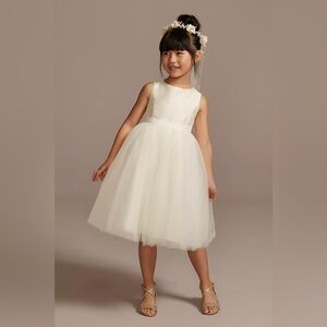 David's Bridal Ivory Tulle Toddler Kids Dress